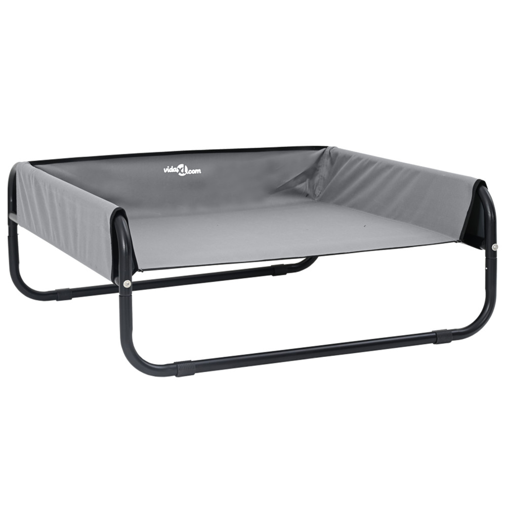 Produktbild för Hundsäng Ljusgrå 75 x 75 x 30 cm Stål