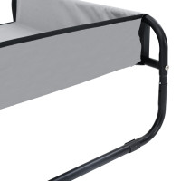 Produktbild för Hundsäng Ljusgrå 85 x 85 x 33 cm Stål