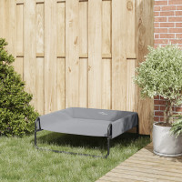 Produktbild för Hundsäng Ljusgrå 85 x 85 x 33 cm Stål