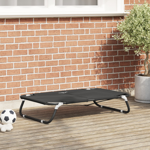 vidaXL Hundsäng Svart 90 x 55 x 18 cm Stål