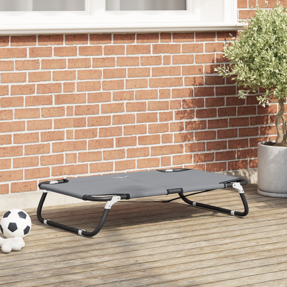 Produktbild för Hundsäng Ljusgrå 80 x 55 x 18 cm Stål