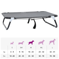 Produktbild för Hundsäng Ljusgrå 80 x 55 x 18 cm Stål