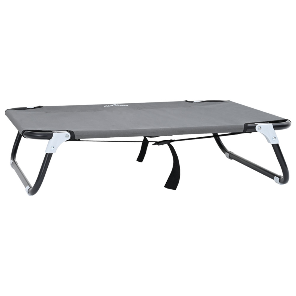 Produktbild för Hundsäng Ljusgrå 80 x 55 x 18 cm Stål
