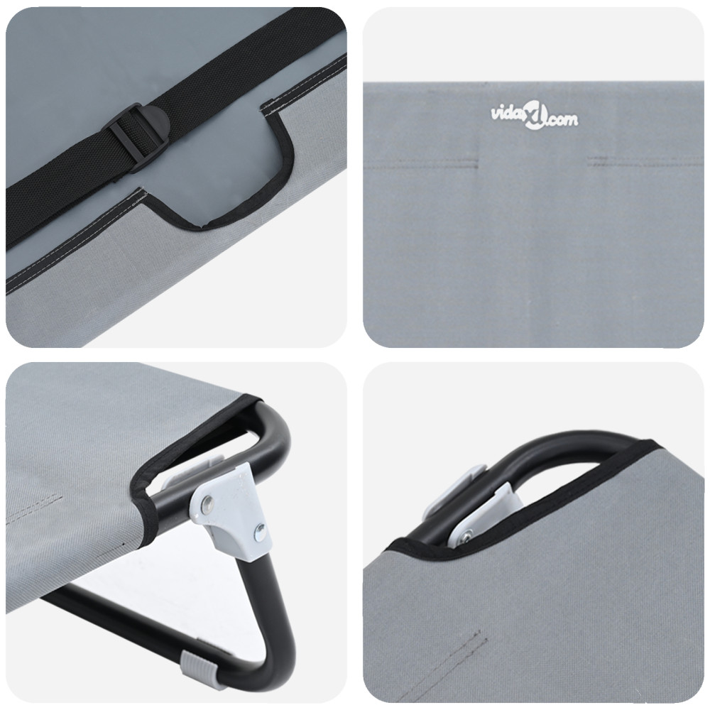 Produktbild för Hundsäng Ljusgrå 80 x 55 x 18 cm Stål