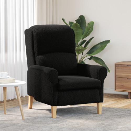 vidaXL fåtölj Svart Mjuk Sherpa tyger