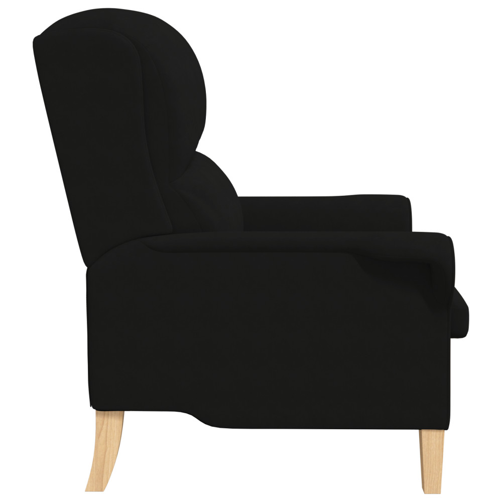 Produktbild för fåtölj Svart 76 x 94 x 102 cm Mikrofiber