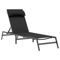 Produktbild för Solstolar 2-person 3 pcs Svart och Anthracit Stål