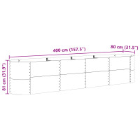 Produktbild för Höjd bädd Brun 400 x 80 x 81 cm Stål