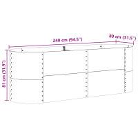 Produktbild för Höjd bädd Brun 240 x 80 x 81 cm Stål