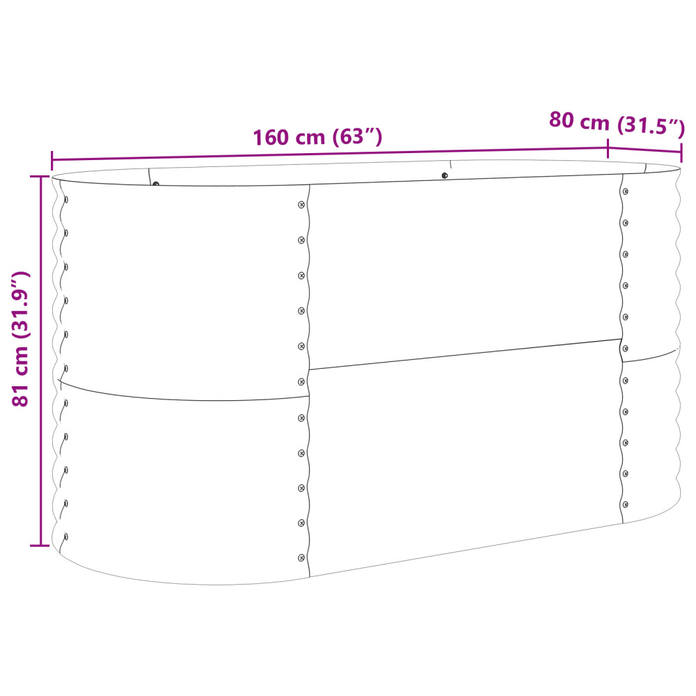 Produktbild för Höjd bädd Brun 160 x 80 x 81 cm Stål