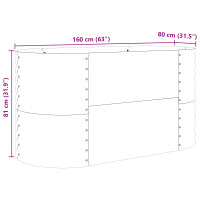 Produktbild för Höjd bädd Brun 160 x 80 x 81 cm Stål