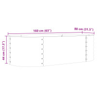 Produktbild för Höjd bädd Brun 160 x 80 x 44 cm Stål