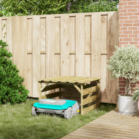 Produktbild för Gräsklippare Garage Brun 84 x 80 x 56 cm Impregnerad furu