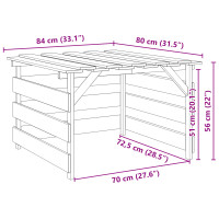 Produktbild för Gräsklippare Garage Brun 84 x 80 x 56 cm Impregnerad furu