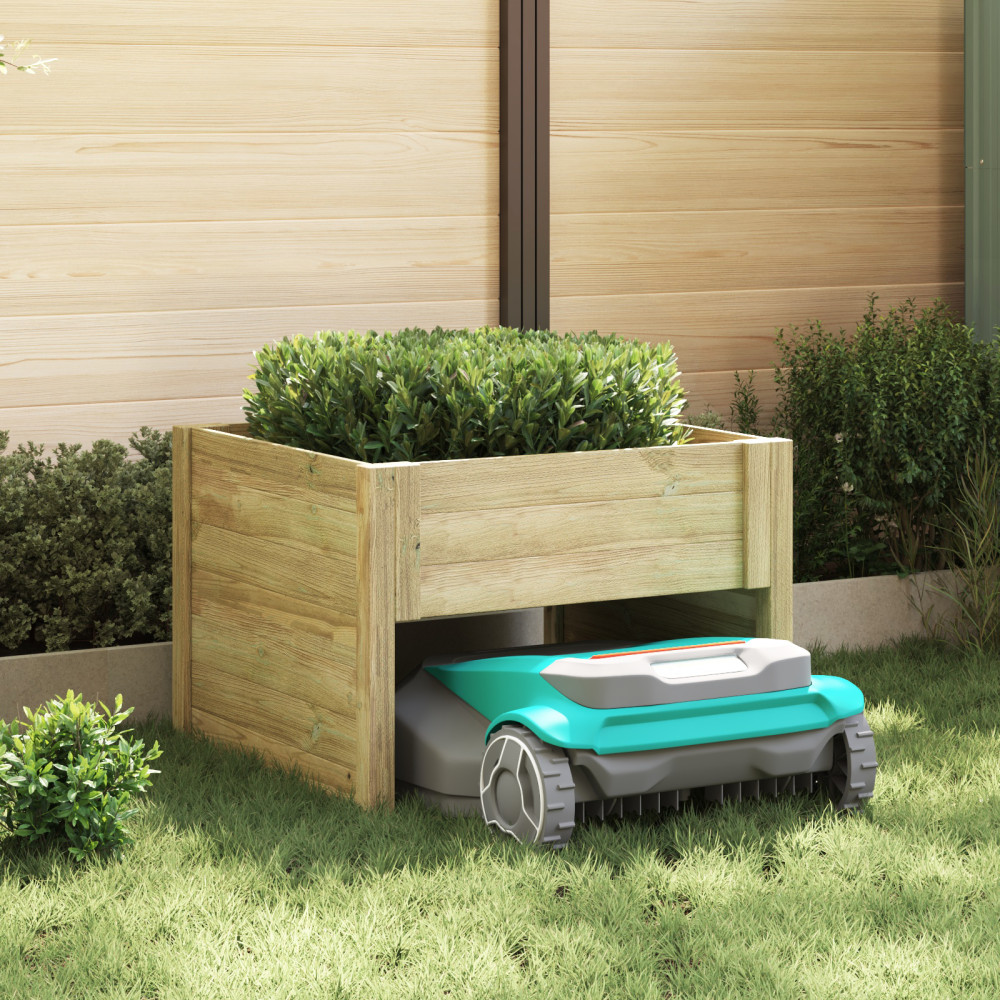 Produktbild för Gräsklippare Garage Brun 79 x 73 x 56 cm Impregnerad furu