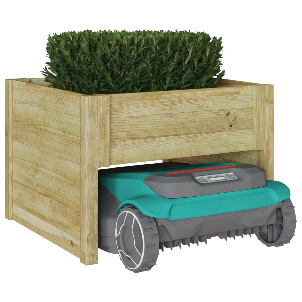Produktbild för Gräsklippare Garage Brun 79 x 73 x 56 cm Impregnerad furu