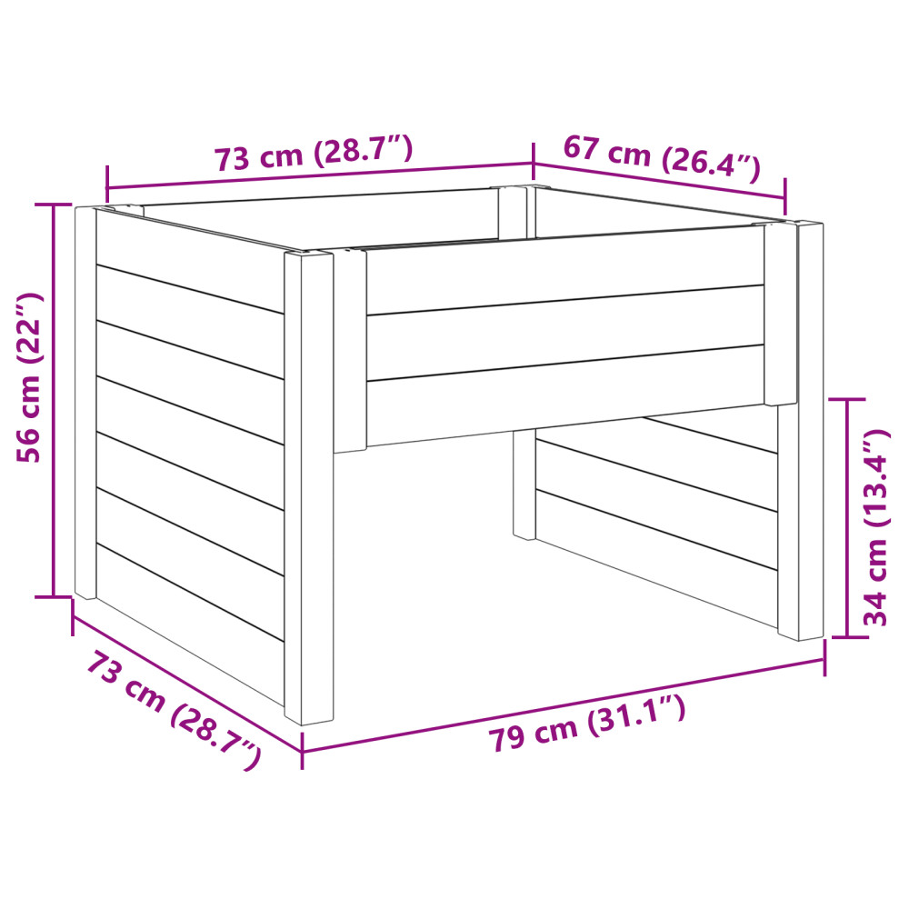 Produktbild för Gräsklippare Garage Brun 79 x 73 x 56 cm Impregnerad furu