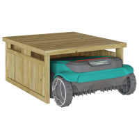 Produktbild för Gräsklippare Garage Brun 73.5 x 81.5 x 38.5 cm Impregnerad furu