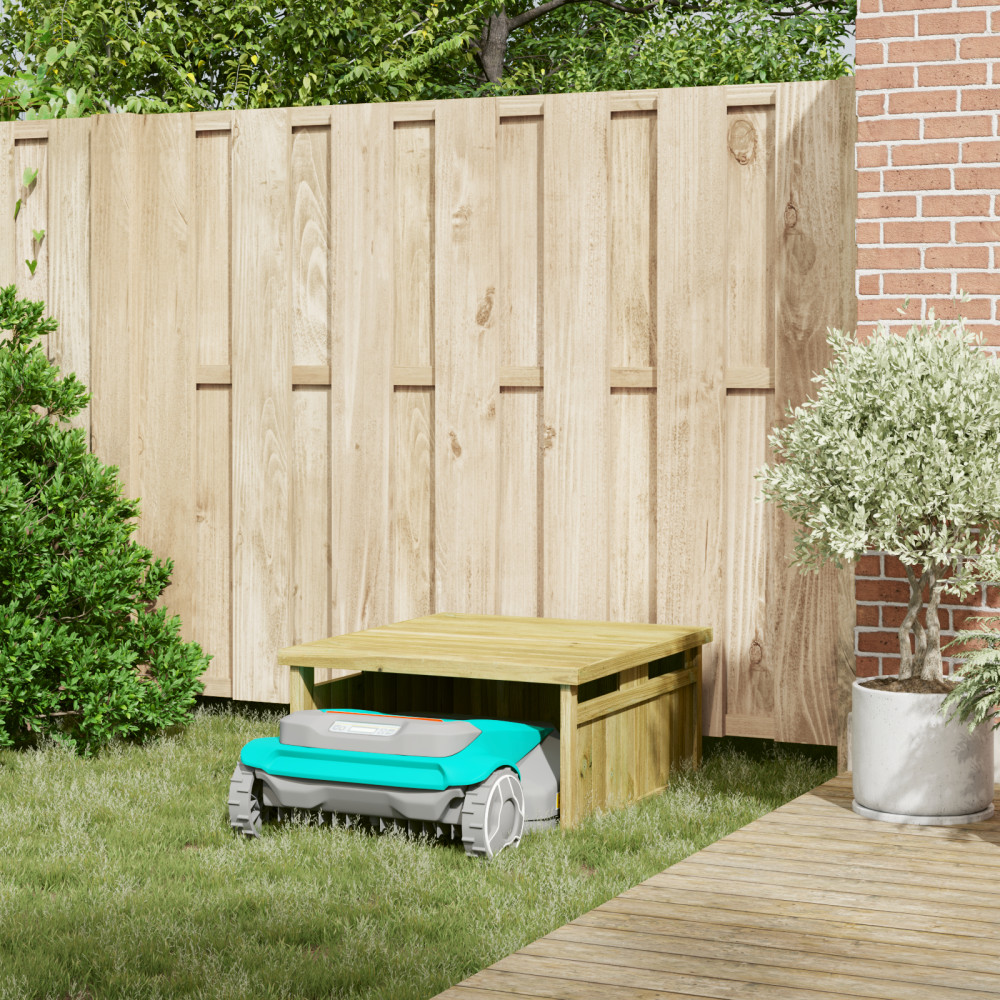 Produktbild för Gräsklippare Garage Brun 73.5 x 81.5 x 38.5 cm Impregnerad furu