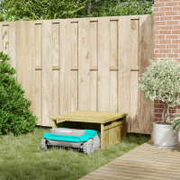 Produktbild för Gräsklippare Garage Brun 73.5 x 81.5 x 38.5 cm Impregnerad furu