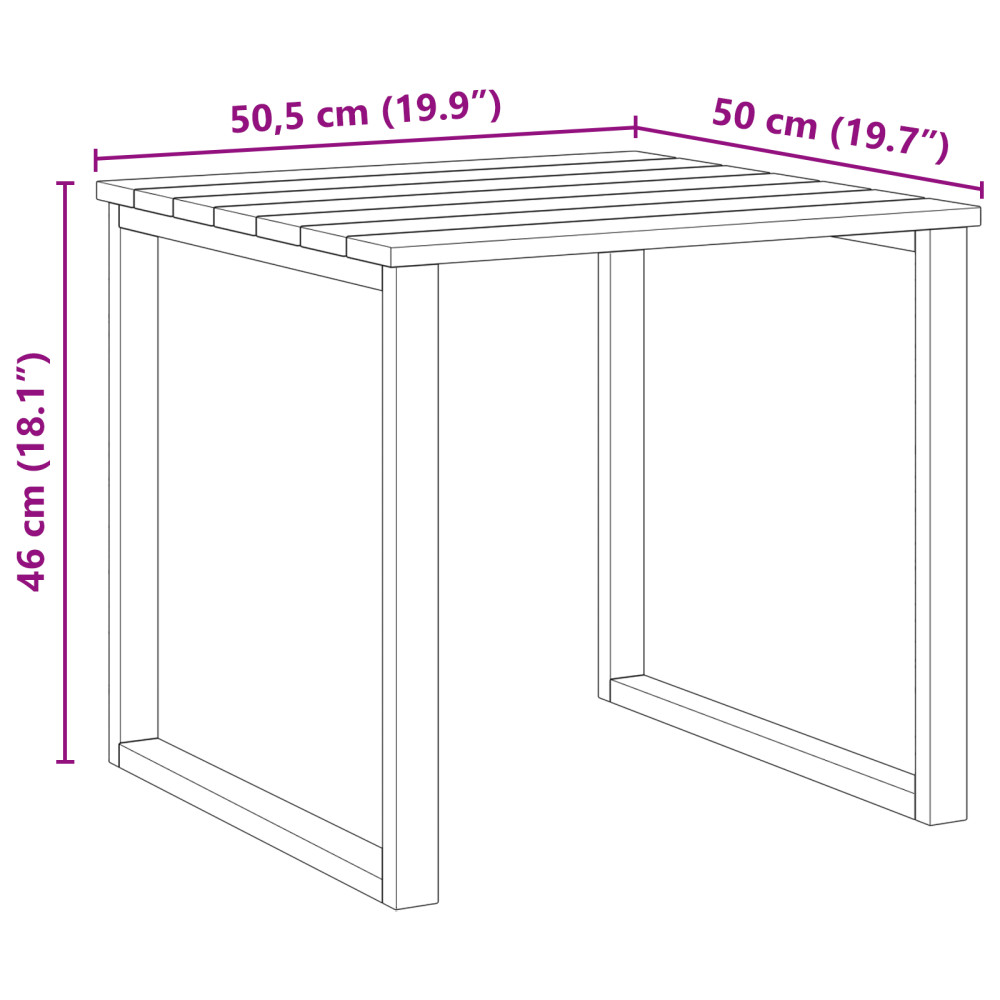 Produktbild för bord Naturfärg 50,5 x 50 x 46 cm Impregnerat furuträ