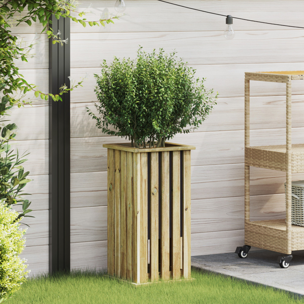 Produktbild för Plantlådor Brun 33 x 33 x 65 cm Impregnerat furuträ
