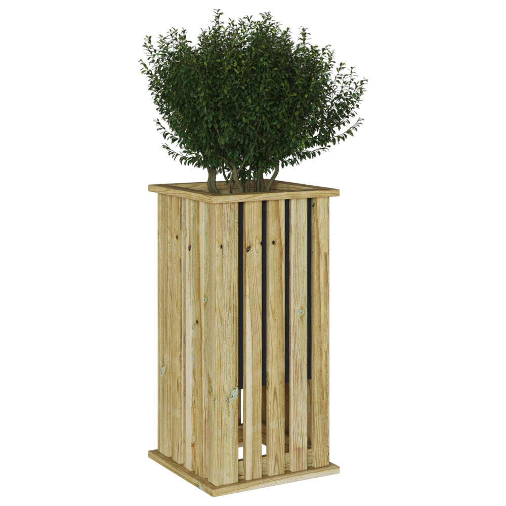 Produktbild för Plantlådor Brun 33 x 33 x 65 cm Impregnerat furuträ