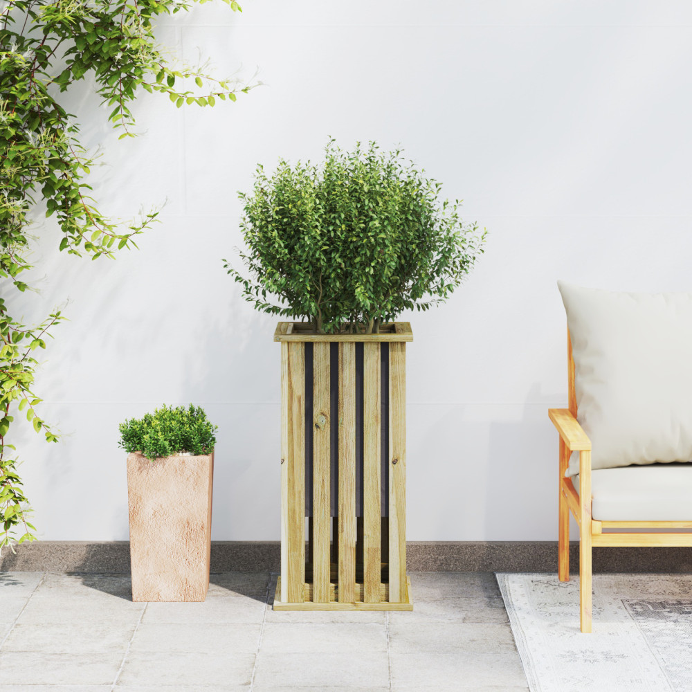 Produktbild för Plantlådor Brun 33 x 33 x 65 cm Impregnerat furuträ