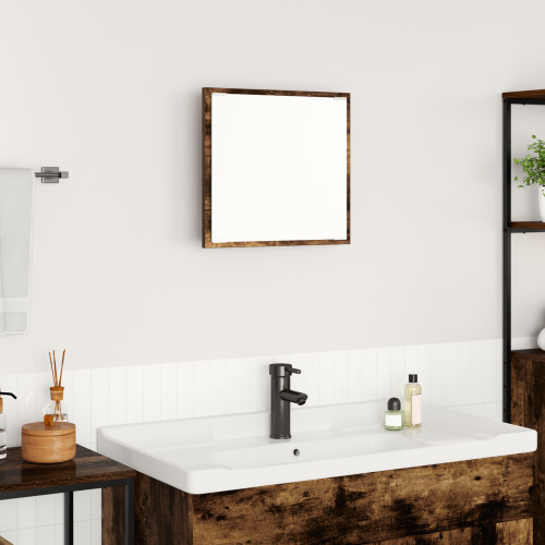 vidaXL LED Badrumsspegel Rökt ek 40 x 37 x 8.5 cm Konstruerat trä