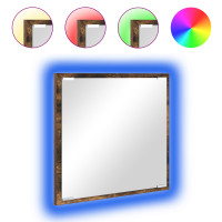 Produktbild för LED Badrumsspegel Rökt ek 40 x 37 x 8.5 cm Konstruerat trä
