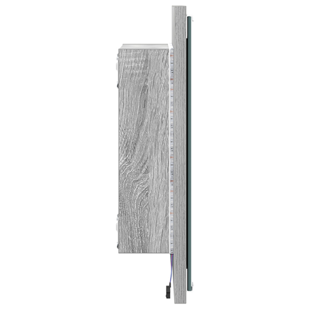 Produktbild för LED Badrumsspegel Grå Sonoma 40 x 37 x 8.5 cm Konstruerat trä