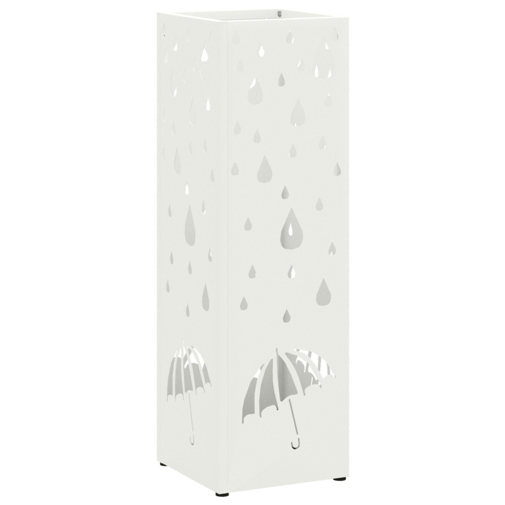 Produktbild för Regn Paraplyställ med lagring Vit 15,5 x 15,5 x 49 cm Stål