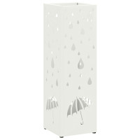 Produktbild för Regn Paraplyställ med lagring Vit 15,5 x 15,5 x 49 cm Stål