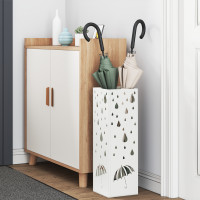 Produktbild för Regn Paraplyställ med lagring Vit 15,5 x 15,5 x 49 cm Stål