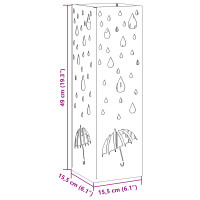 Produktbild för Regn Paraplyställ med lagring Vit 15,5 x 15,5 x 49 cm Stål