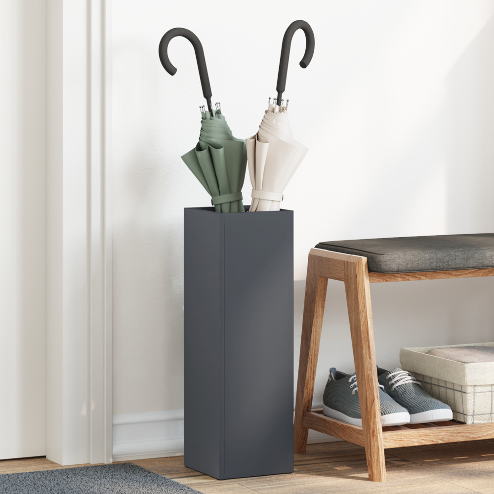 Produktbild för Regn Paraplyställ med lagring Antracit 15,5 x 15,5 x 49 cm Stål