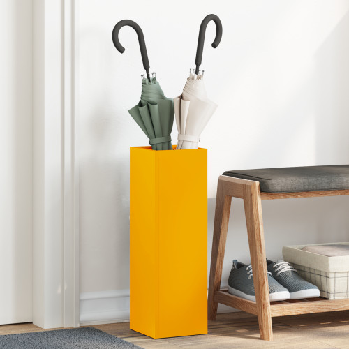 vidaXL Regn Paraplyställ Senapsgul 15,5 x 15,5 x 49 cm Stål