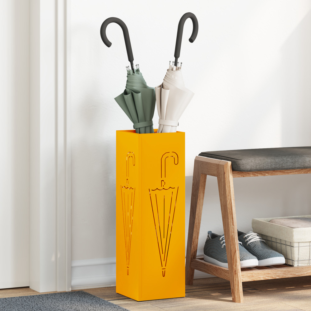 Produktbild för Regn Paraplyställ Senapsgul 15,5 x 15,5 x 49 cm Stål