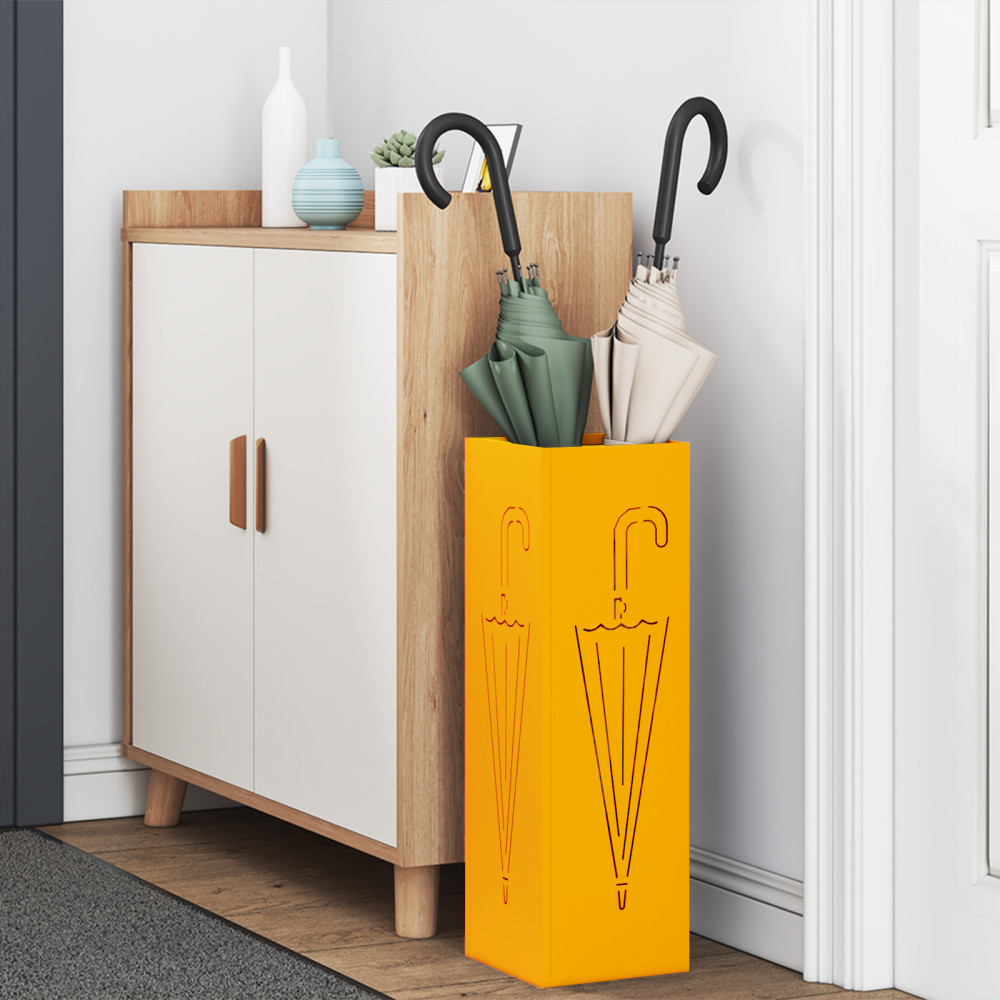 Produktbild för Regn Paraplyställ Senapsgul 15,5 x 15,5 x 49 cm Stål