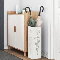 Produktbild för Regn Paraplyställ med lagring Vit 15,5 x 15,5 x 49 cm Stål