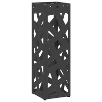 Produktbild för Regn Paraplyställ med lagring Svart 15,5 x 15,5 x 49 cm Stål