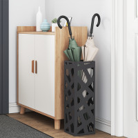 Produktbild för Regn Paraplyställ med lagring Svart 15,5 x 15,5 x 49 cm Stål