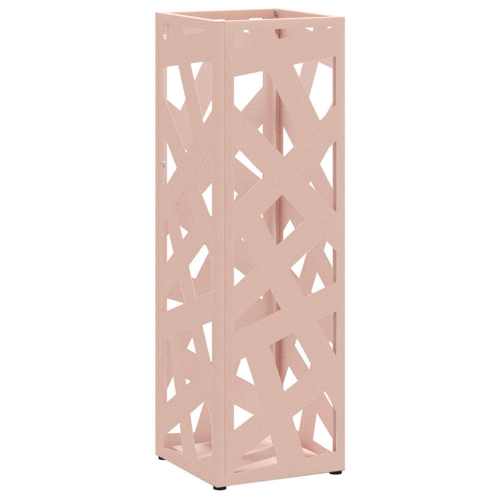 Produktbild för Regn Paraplyställ med lagring Rosa 15,5 x 15,5 x 49 cm Stål