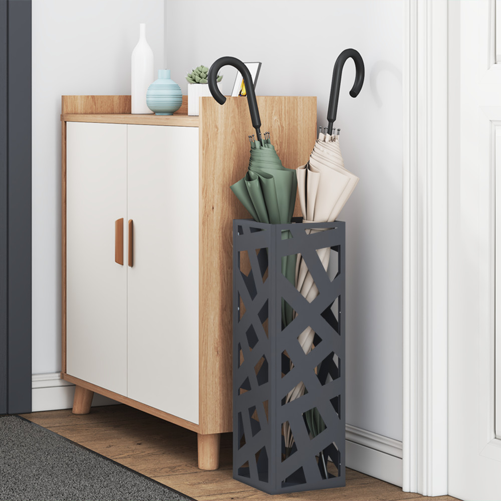 Produktbild för Regn Paraplyställ med lagring Antracit 15,5 x 15,5 x 49 cm Stål