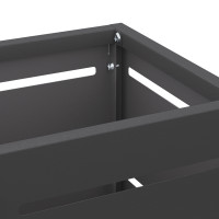 Produktbild för Regn Paraplyställ med lagring Svart 15,5 x 15,5 x 49 cm Stål