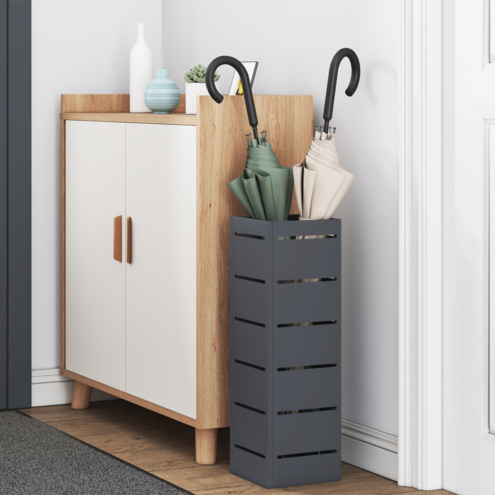 Produktbild för Regn Paraplyställ med lagring Antracit 15,5 x 15,5 x 49 cm Stål
