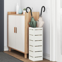 Produktbild för Regn Paraplyställ med lagring Vit 15,5 x 15,5 x 49 cm Stål