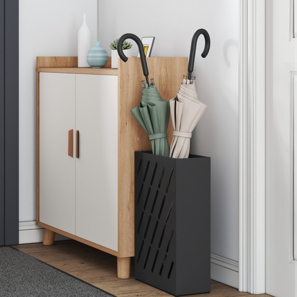 Produktbild för Regn Paraplyställ Svart 28 x 12 x 41 cm Stål