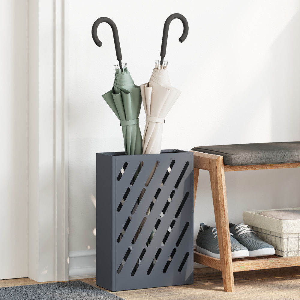 Produktbild för Regn Paraplyställ Antracit 28 x 12 x 41 cm Stål
