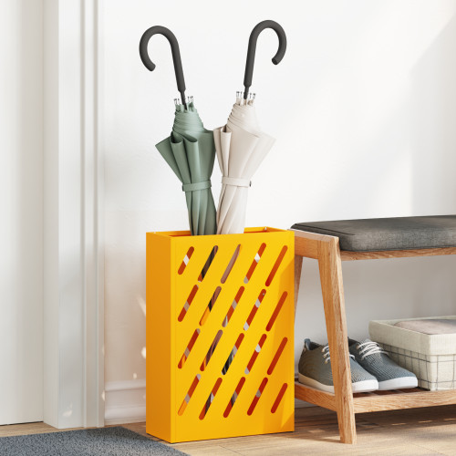 vidaXL Regn Paraplyställ Senapsgul 28 x 12 x 41 cm Stål